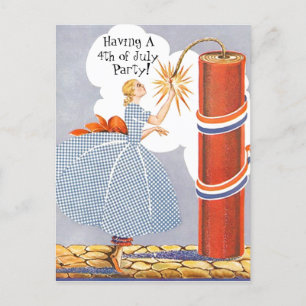 Vintage Retro America 4 de julio Invitación PC