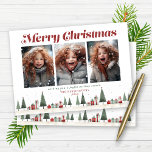 Vintage Retro Árboles de Navidad Regalos Festivida<br><div class="desc">Minimalista Árboles de Navidad retro vintage Regalos Festividades Tarjeta de Navidades Fotos con 3 de sus fotos favoritas y nuestra moderna y moderna tipografía de retro! ¡Desee a sus amigos y familiares una agradable temporada de vacaciones con esta deliciosa carta! Póngase en contacto con nosotros en cedarandstring@gmail.com si necesita ayuda...</div>