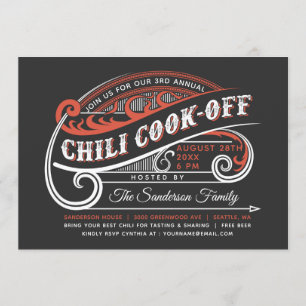 Vintage Retro Chili Cocina Invitaciones