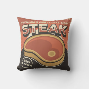 Vintage retro Cojín decorativo de carne roja mejor