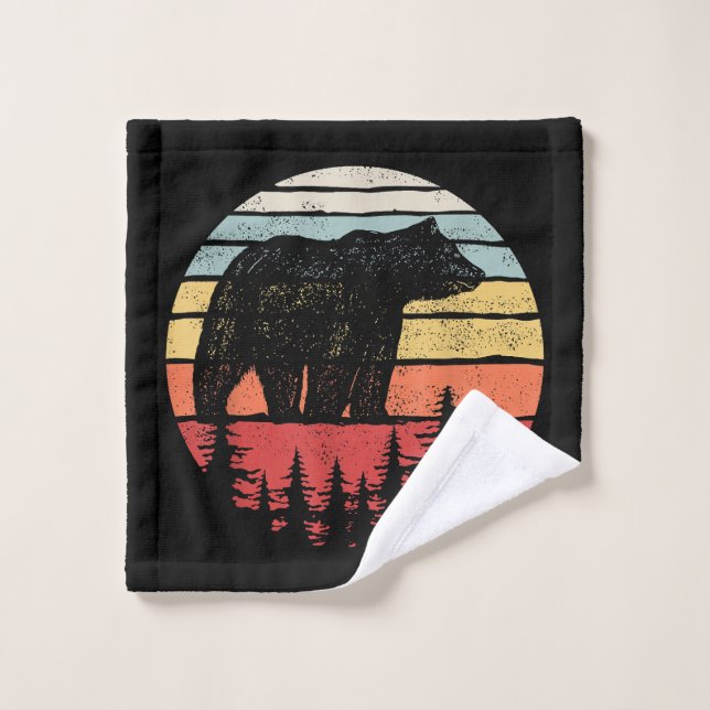 Vintage Retro Grizzly Bear (Toallita)