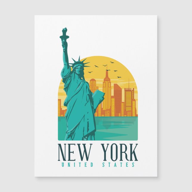 Vintage Retro New York Skyline  (Anverso)