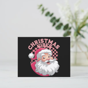 Vintage Retro Papá Noel Rosa Navidad
