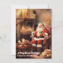 Vintage Retro Santa Claus Navidades tarjeta de vac