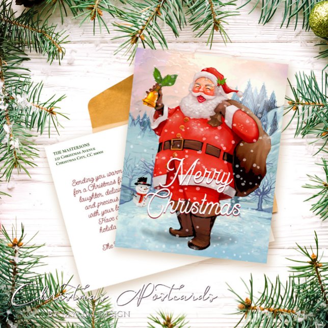 Vintage Retro Santa Claus Saludos de Navidad (Subido por el creador)