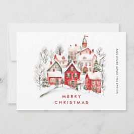 Vintage Retro Winter Town Navidad Corporate