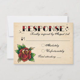 Vintage Rockabilly Tattoo Wedding RSVP