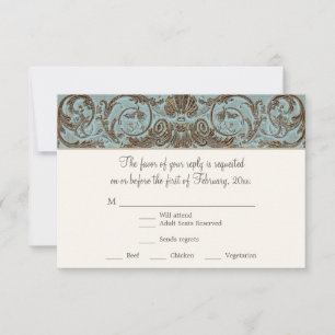 Vintage Rococo Baroque Shell Etching RSVP