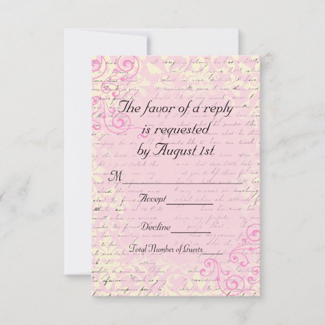 Vintage Romantic RSVP Bodas (Anverso)