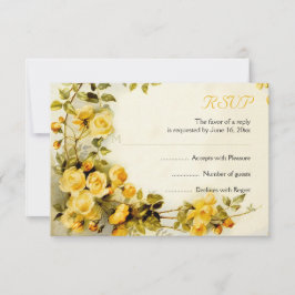 Vintage romántica pintura de la boda de rosas RSVP