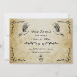 Vintage romántico guardar la tarjeta de fecha