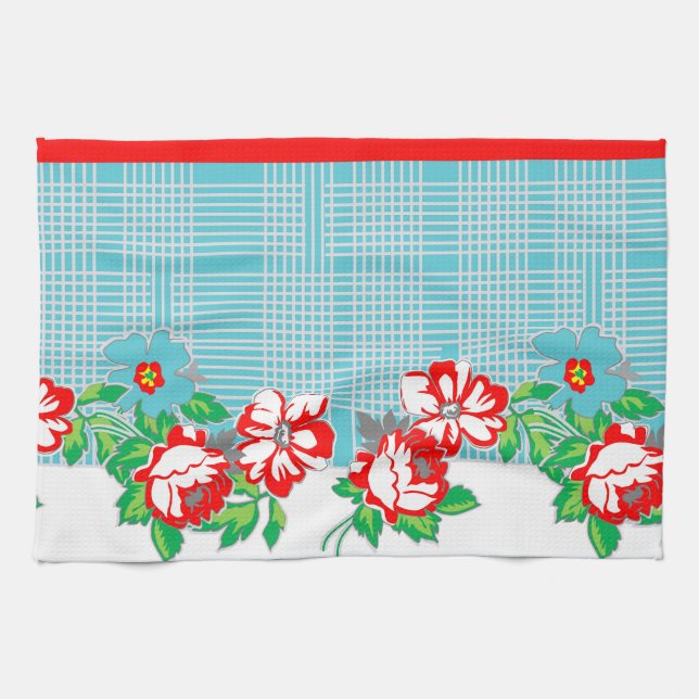 Vintage Rosa Kitchen Toalla (Horizontal)