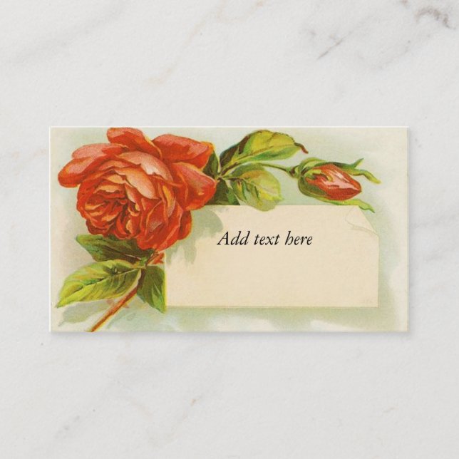 Vintage, Roses Rojos, tarjeta de visita (Anverso)