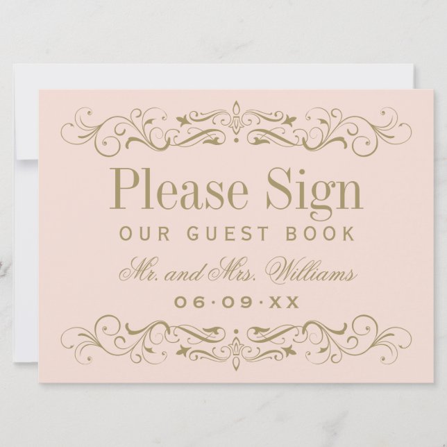 Vintage Rubor Antique Flourier Boda Invitado (Anverso)