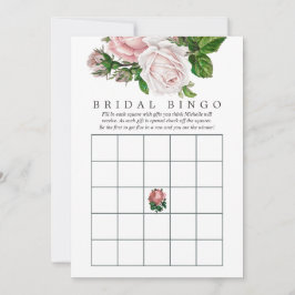 Vintage Rubor y Burgundy Floral Bridal Bingo