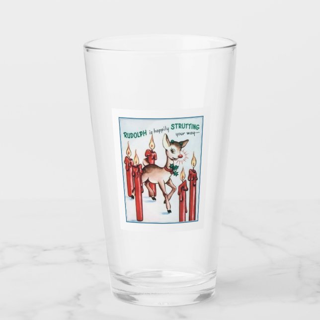 Vintage Rudolph Struting Dracking Glass (Anverso)