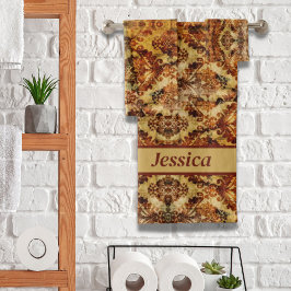 Vintage Rustic Otoño otoño Brown Damask