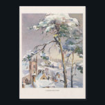 Vintage Rustic Snowowly Winter Chistmas Village<br><div class="desc">Clásico ilustracion vacacional reformado con nostalgia,  que cuenta con un pueblo rústico y tranquilo cubierto de nieve,  con una antigua iglesia de piedra,  árboles y el cielo nocturno con copas de nieve.</div>