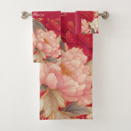 Vintage rústico florido y elegante rojo