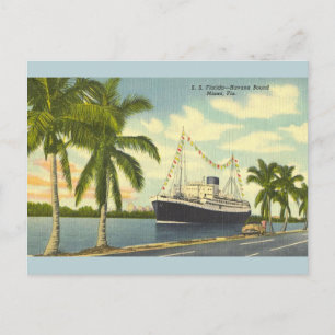 Vintage S.S. Postal de barco enlazado a La Habana 