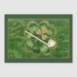 Vintage saludo de San Patricio con Shamrock