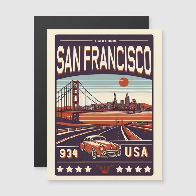 Vintage San Francisco City classic car, California (Anverso/Reverso)