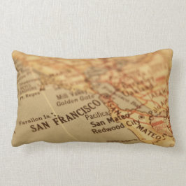 Vintage San Francisco Mapa de almohada lumbar