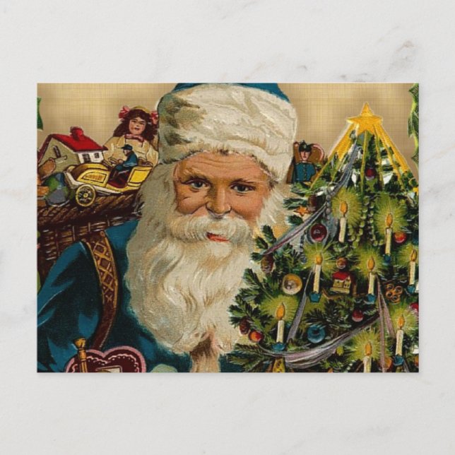 Vintage Santa Claus buenas fiestas: Postales (Anverso)