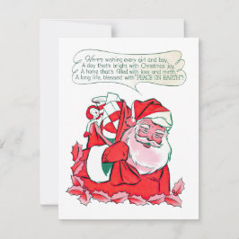 Vintage Santa Claus deseando alegría a los Navidad