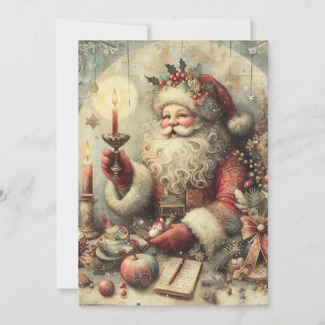 Vintage Santa Claus Feliz Navidad (Anverso)