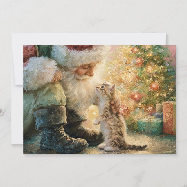 Vintage Santa Claus Gatito Navidad  (Anverso)