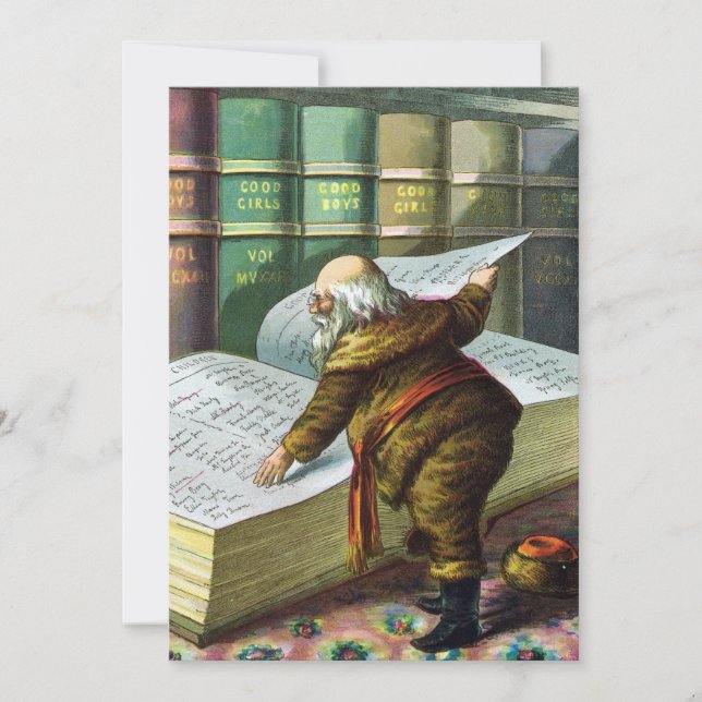 Vintage Santa Claus Naughty Nice Party Invitación (Anverso)