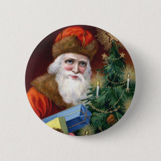 Vintage Santa Claus Navidades Pin botón