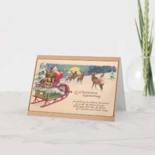 Vintage Santa Claus Navidades tarjeta de saludo