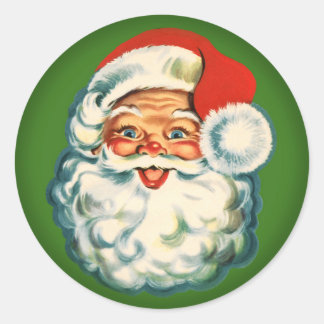 Vintage Santa Claus Round Pegatina