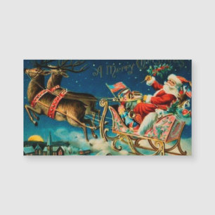 Vintage Santa Claus Sleigh Navidades feriado
