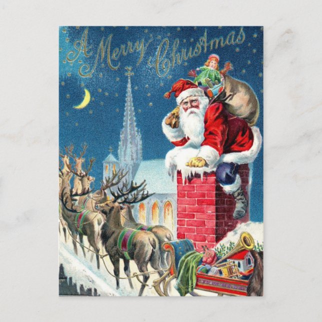 Vintage Santa en el navidad (Anverso)