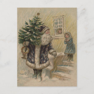 Vintage Santa Nieve Árbol de Navidad