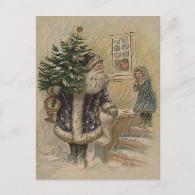 Vintage Santa Nieve Árbol de Navidad (Anverso)