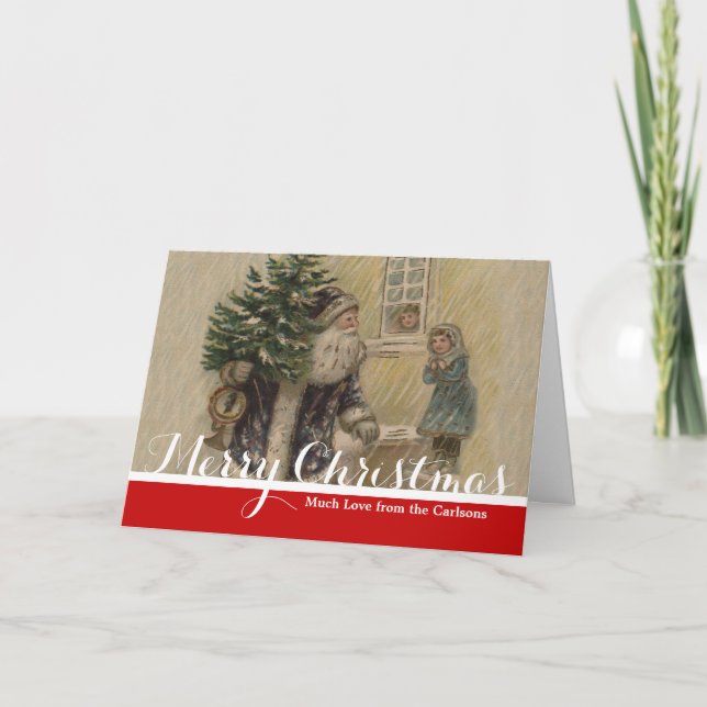 Vintage Santa Nieve Árbol de Navidad (Anverso)