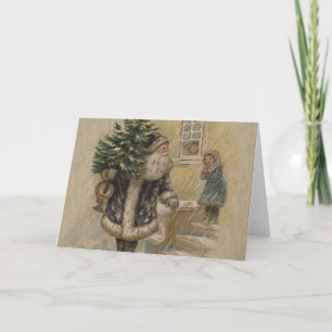 Vintage Santa Nieve Árbol de Navidad