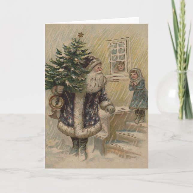 Vintage Santa Nieve Árbol de Navidad (Anverso)
