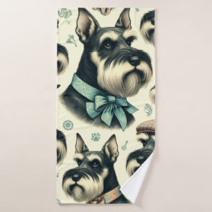 Vintage Schnauzer Seamless Ilustracion