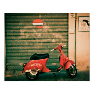 Vintage Scooter Poster perfecto Roma Italia