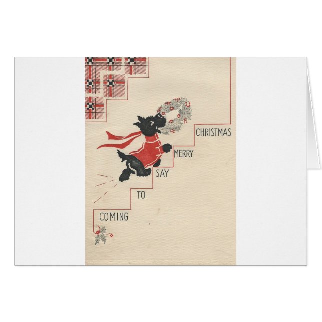 Vintage Scottie Feliz Navidad (Anverso (Horizontal))