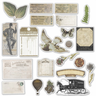 Vintage Scrapbook Pegatinas Vintage Ephemera