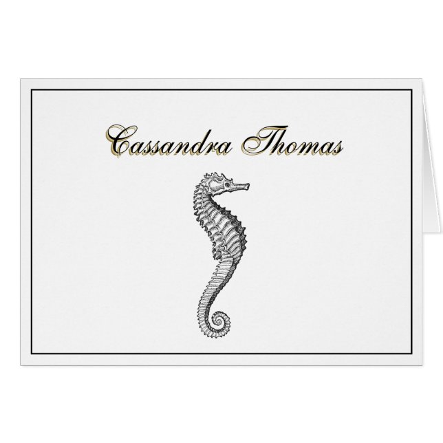 Vintage SeaHorse Emblem Escudo de armas H (Anverso (Horizontal))