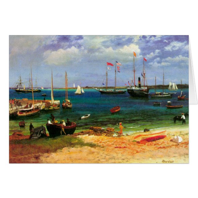 Vintage Seascape, puerto de Nassau, por Bierstadt (Anverso (Horizontal))
