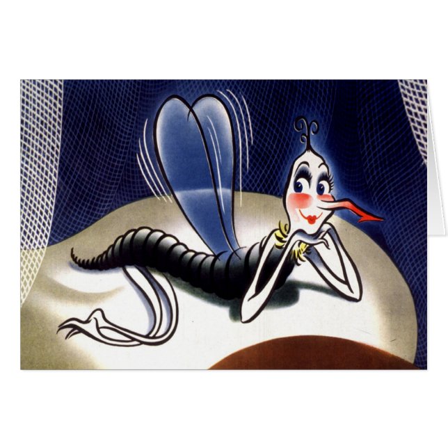 Vintage Señora Malaria Mosquito (Anverso (Horizontal))
