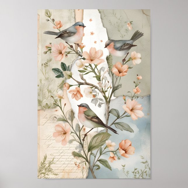 Vintage Shabby Chic Decoupage Arte Botánico (Frente)